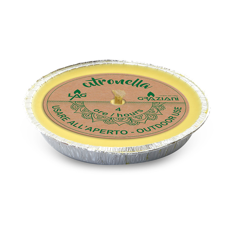 נר ציטרונלה צלחת אלומיניום 140 גרם F135AZ